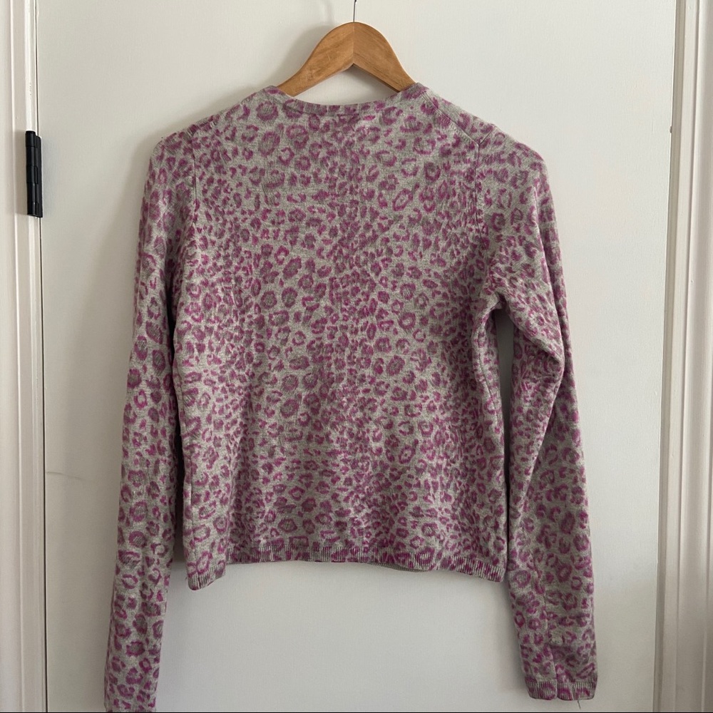 Rebecca Taylor Purple Leopard Silk Cardigan - Picture 4 of 9